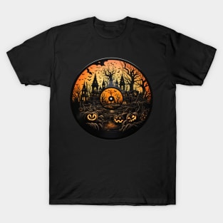 Halloween Vinyl Record Pumpkin Jack-o'-Lantern T-Shirt